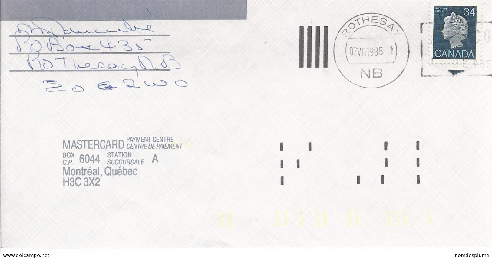 19564) Canada Commercial In Use 3 Years Rothsay Postmark Cancel Slogan 1986 - Cartas & Documentos