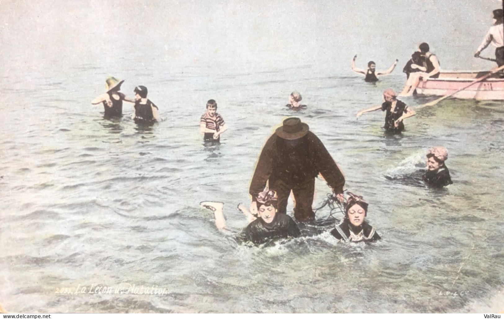 La Leçon De Natation - CPA Couleur - Swimming