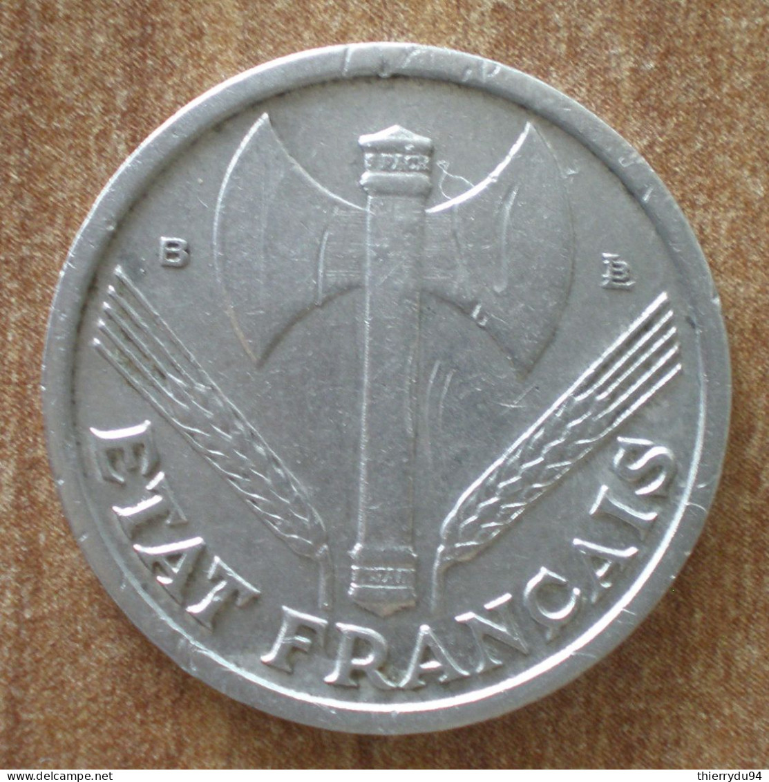 France 1 Franc 1944 B Beaumont Le Roger Francisque Etat Vichy Petain Francs Frc Frcs Cents Cent Paypal Crypto - 1 Franc