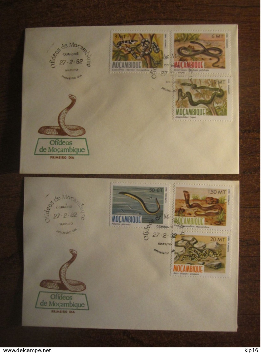 1982 MOZAMBIQUE SNAKES FDC COVERS - Serpents