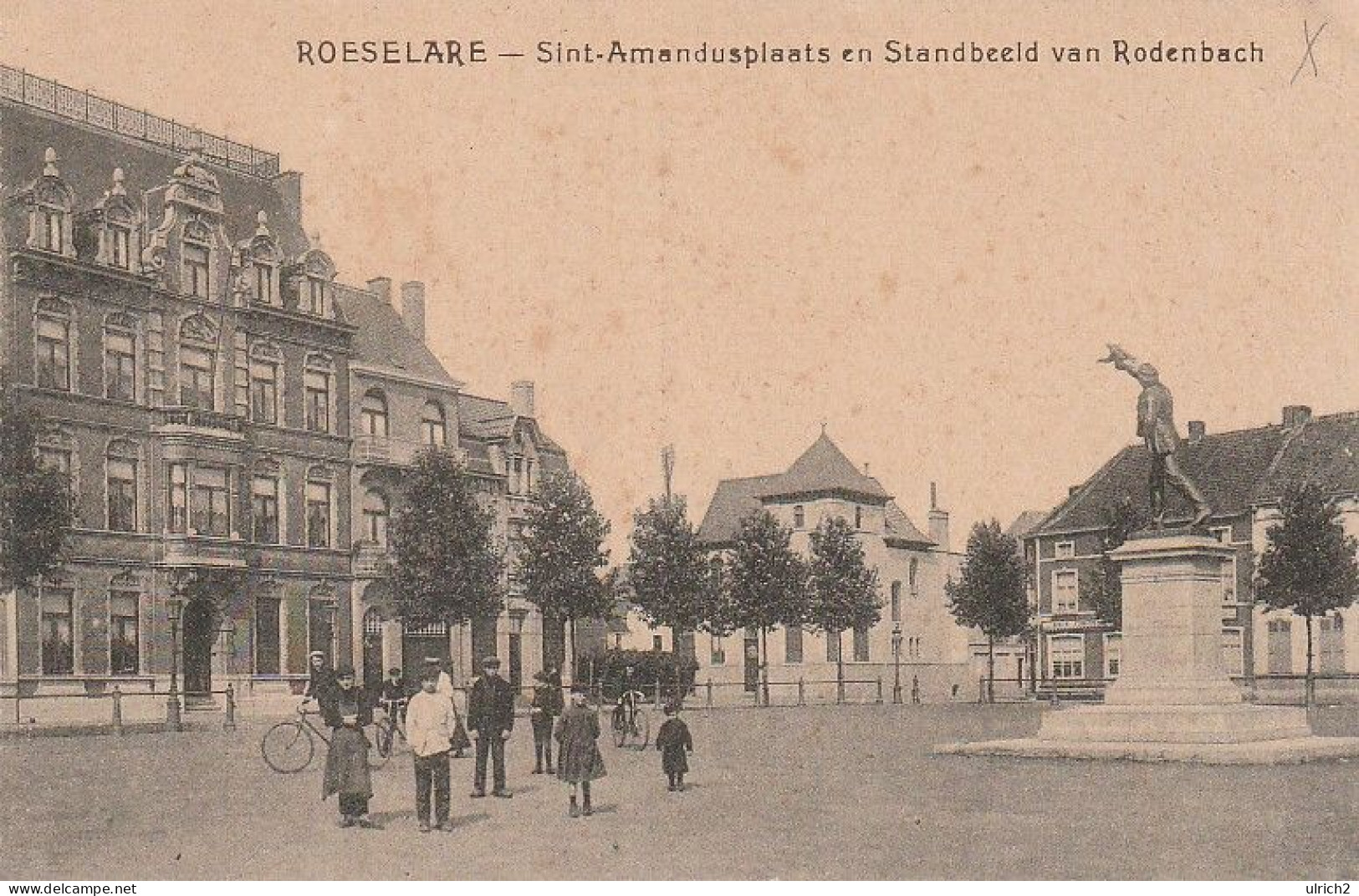 AK Roeselare - Sint-Amandusplaats En Standbeeld Von Rodenbach - 1918 (64620) - Roeselare