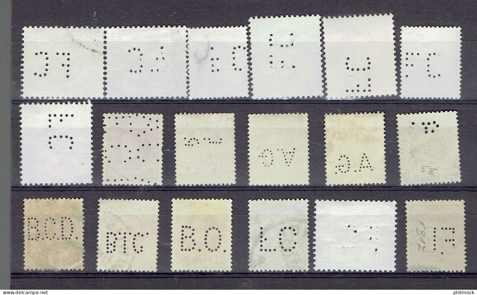 30P - 1 - Set Perforés Belgique - Tous Différents - All Différent - Perforated - Geperforeed - Ohne Zuordnung