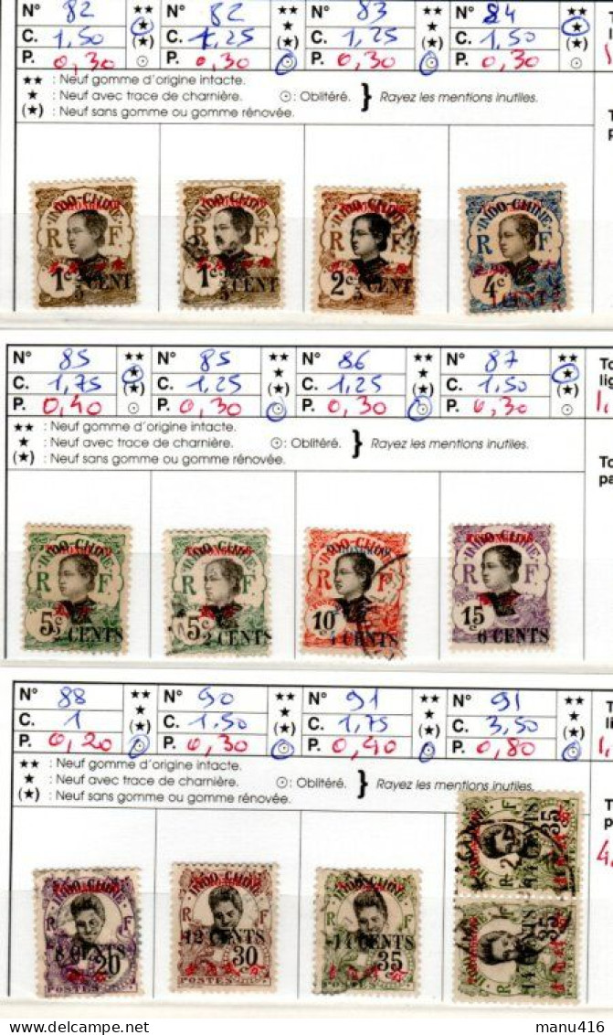 Tchong-King  Lot De 34 Timbres Neufs Et Oblitérés, Cote 108 Euros, Voir Le Scan. - Unused Stamps