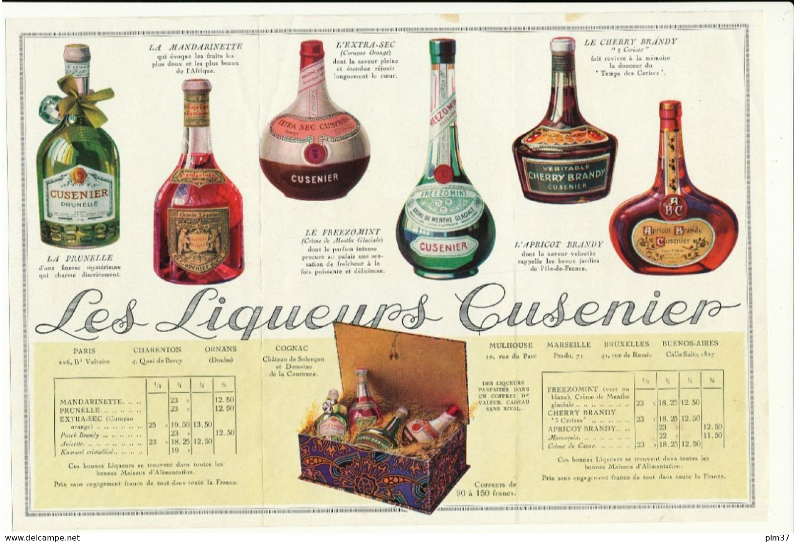 Publicité Draeger, Dépliant - Les Liqueurs CUSENIER - Alcohols