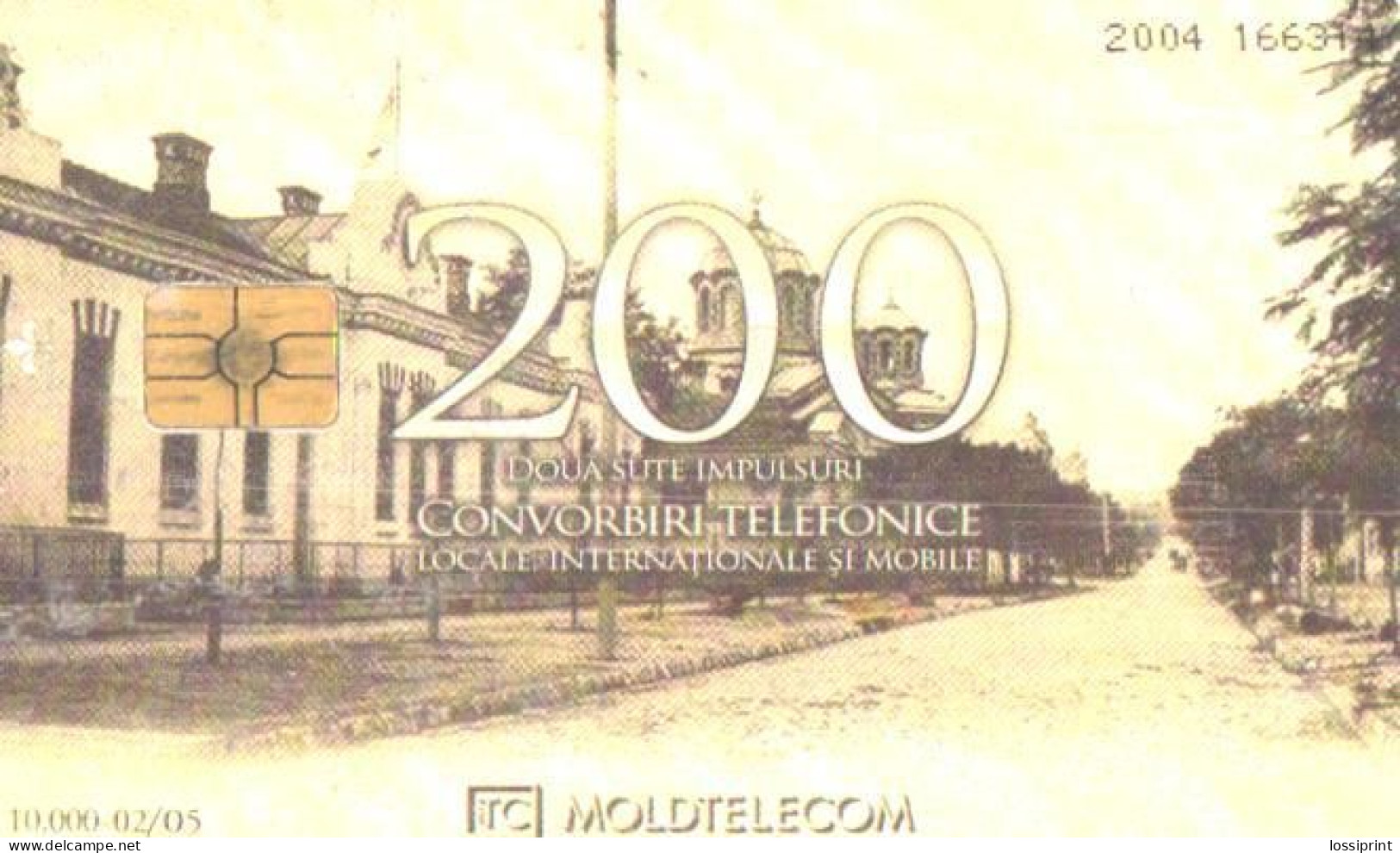 Moldova:Used Phonecard, Moldtelecom, 200 Impulses, Chisinau, Sinadinovski Street - Moldova