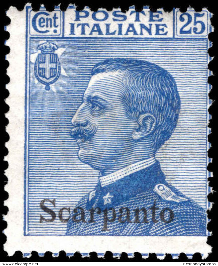 Scarpanto 1912-21 25c Blue Lightly Mounted Mint. - Aegean (Scarpanto)