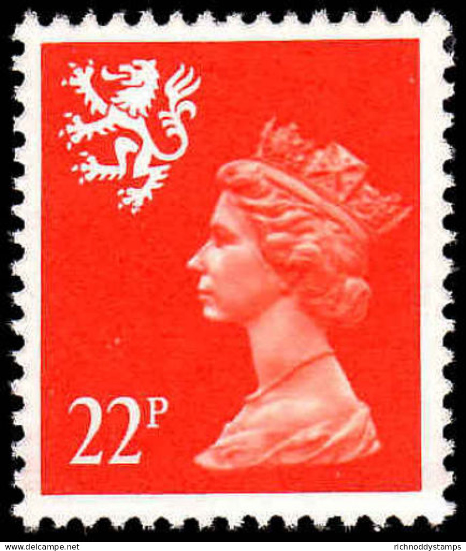 Scotland 1991 22p Bright Orange Red PVA White Back Unmounted Mint. - Scotland