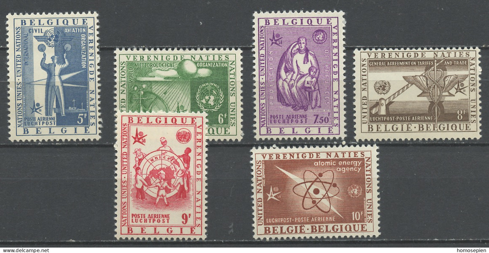 Belgique - Belgium - Belgien Poste Aérienne 1958 Y&T N°PA30 à 35 - Michel N°F1210 à 1215 *** - Exposition Universelle - Mint