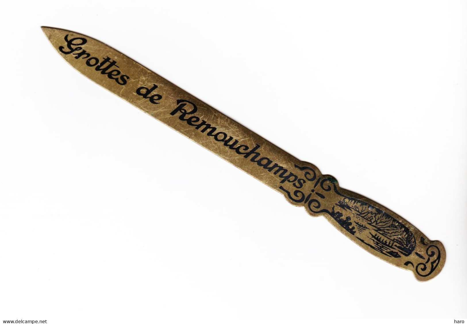 Coupe Papier Publicitaire En Laiton Gravé - Grottes De REMOUCHAMPS ( B342) - Briefopener