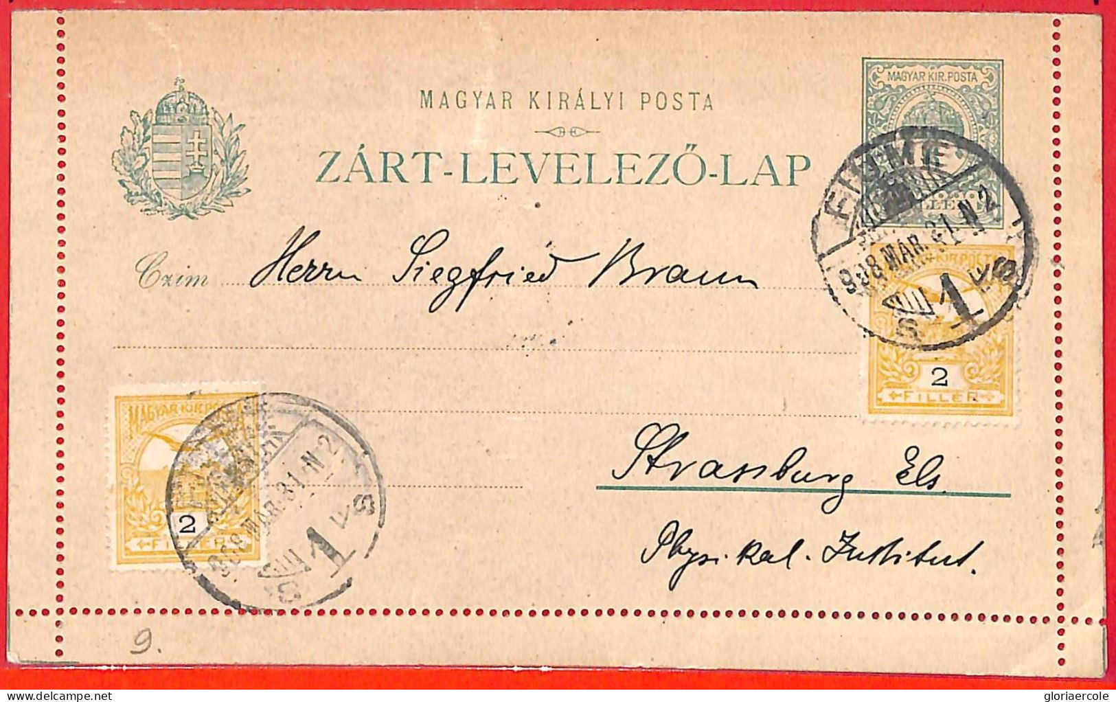 Aa1975 - HUNGARY - Postal History -  POSTAL STATIONERY Letter CARD 1898 - Officials
