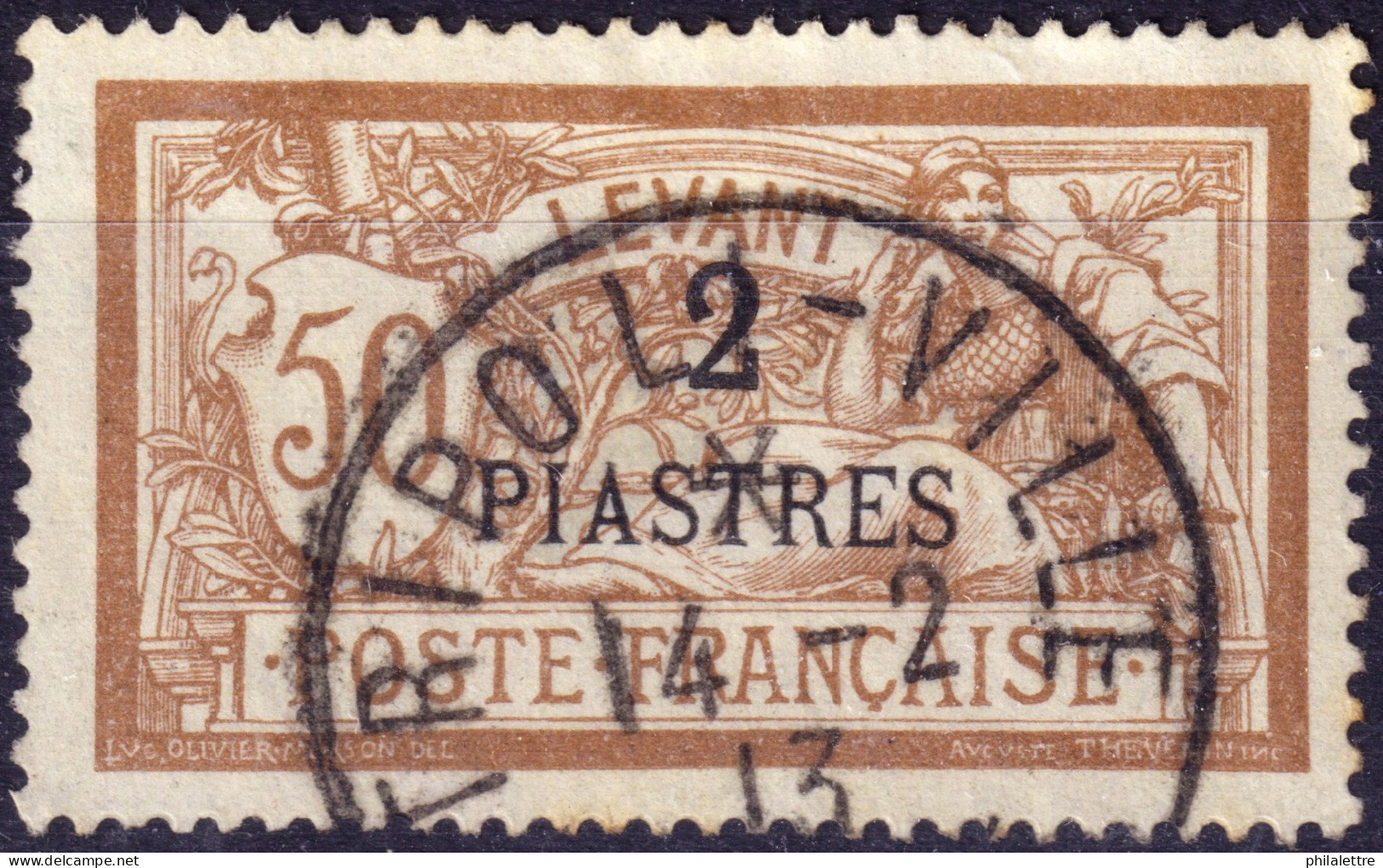 LEVANT FRANÇAIS - 1913 - TàD Type 1904 "TRIPOLI-VILLE / SYRIE" (indice 16) Sur Yv.20 2Pi/50cr Merson Obl. TB - Oblitérés