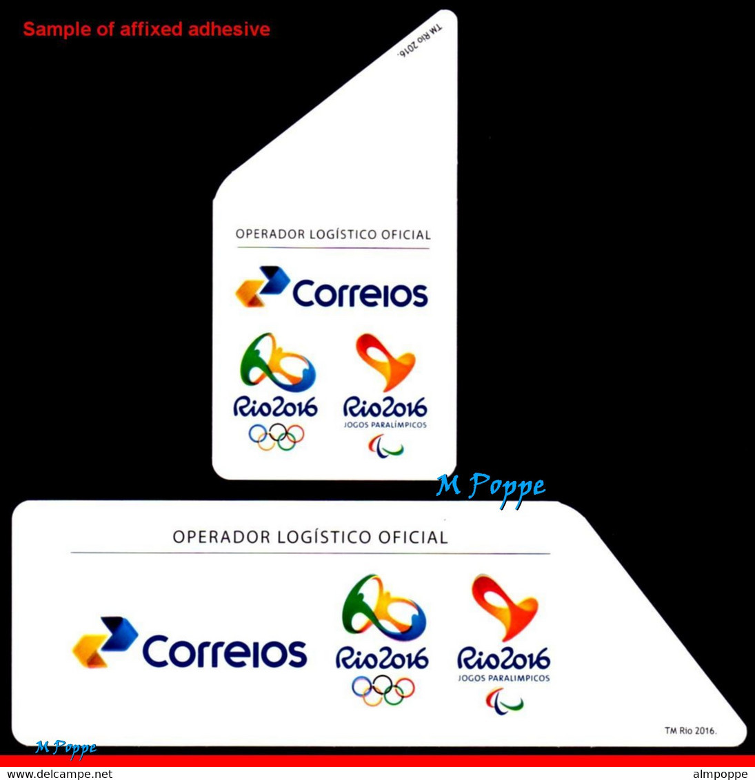 Ref. BR-OLYM-ADH1 BRAZIL 2015 SPORTS, RIO 2016, 2 PROMOTIONAL, SELF ADHESIVE LABELS OF OLYMPICS 0V - Summer 2016: Rio De Janeiro