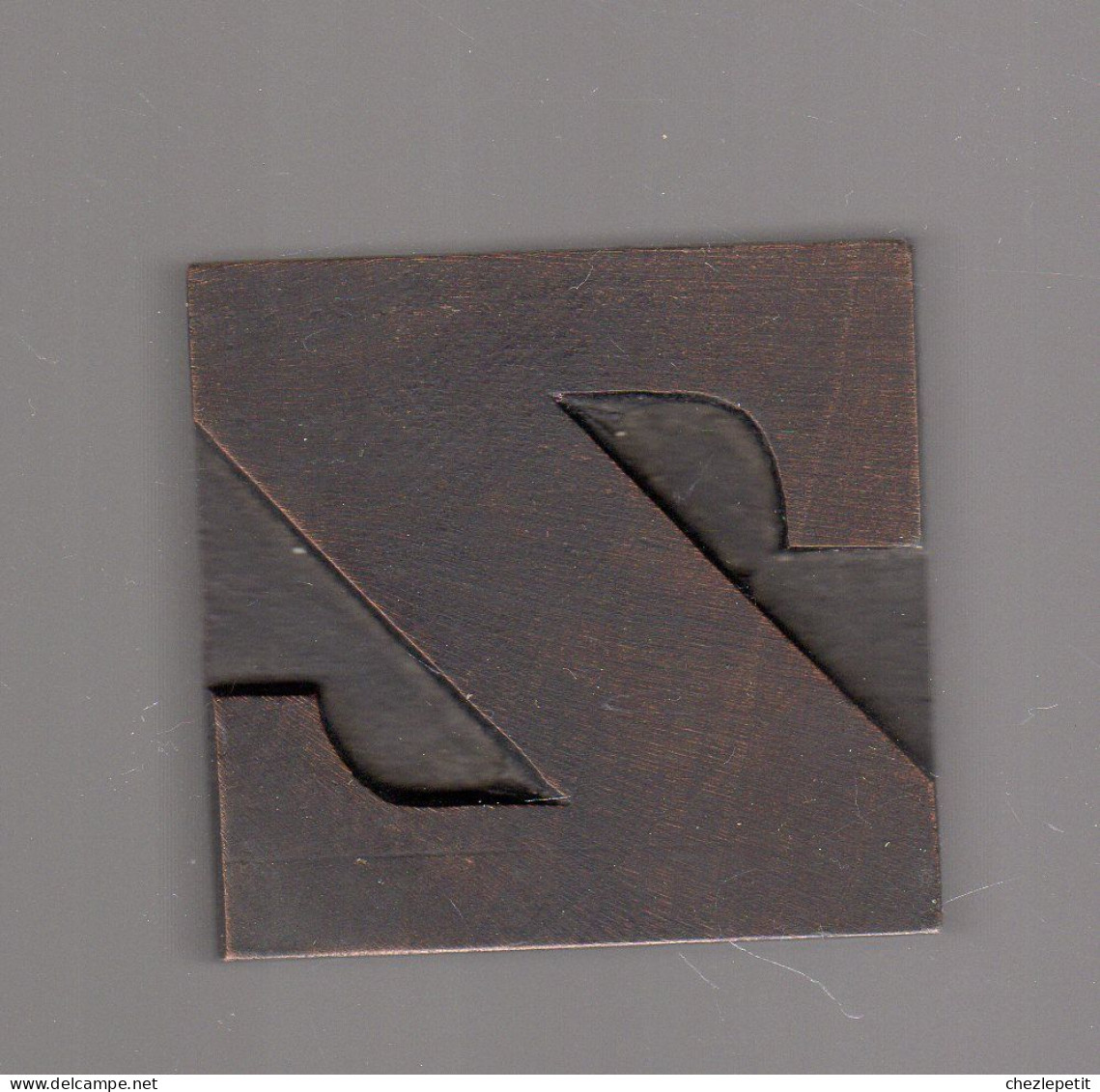 CARACTERE D'IMPRIMERIE BOIS Typographie Vintage Wooden Printer Block Lettre Z - Other & Unclassified