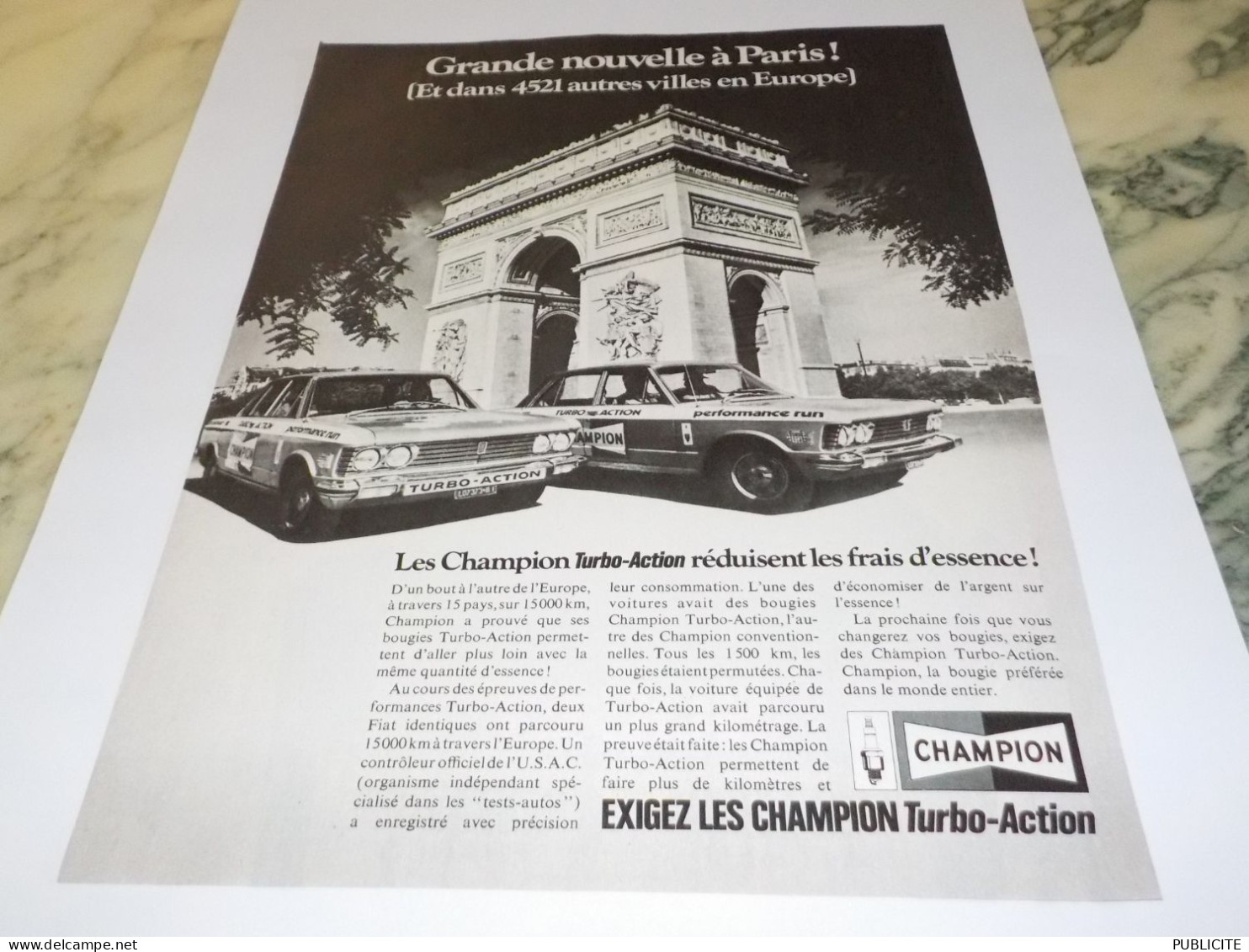 ANCIENNE PUBLICITE GRANDE NOUVELLE A PARIS  BOUGIE CHAMPION  1971 - Autres & Non Classés