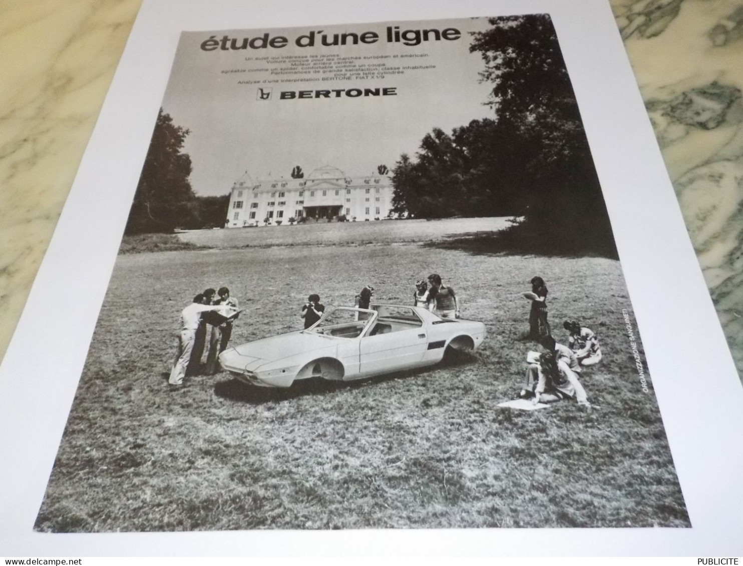 ANCIENNE PUBLICITE ETUDE D UNE LIGNE BERTONE 1971 - Voitures
