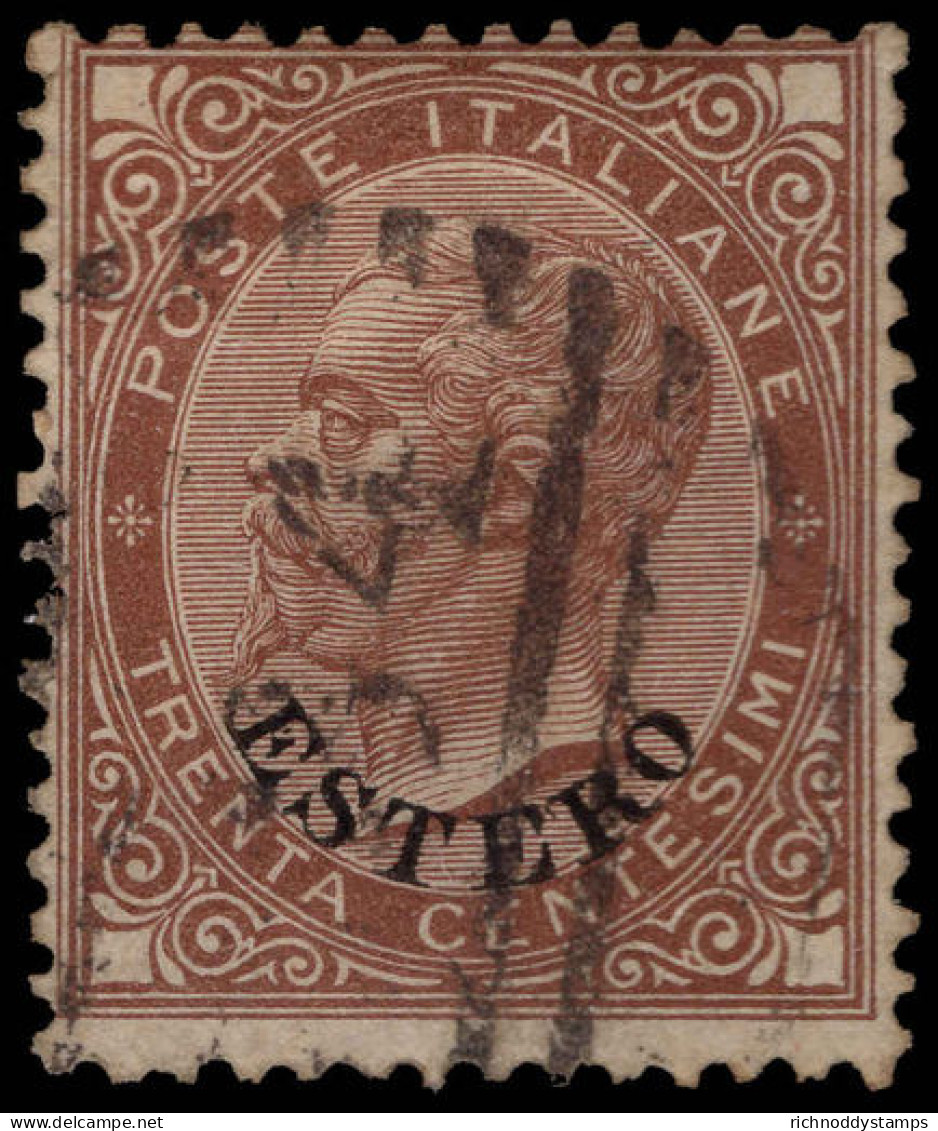 Italian PO's In Turkish Empire 1874 30c Brown Fine Used. - Emisiones Generales