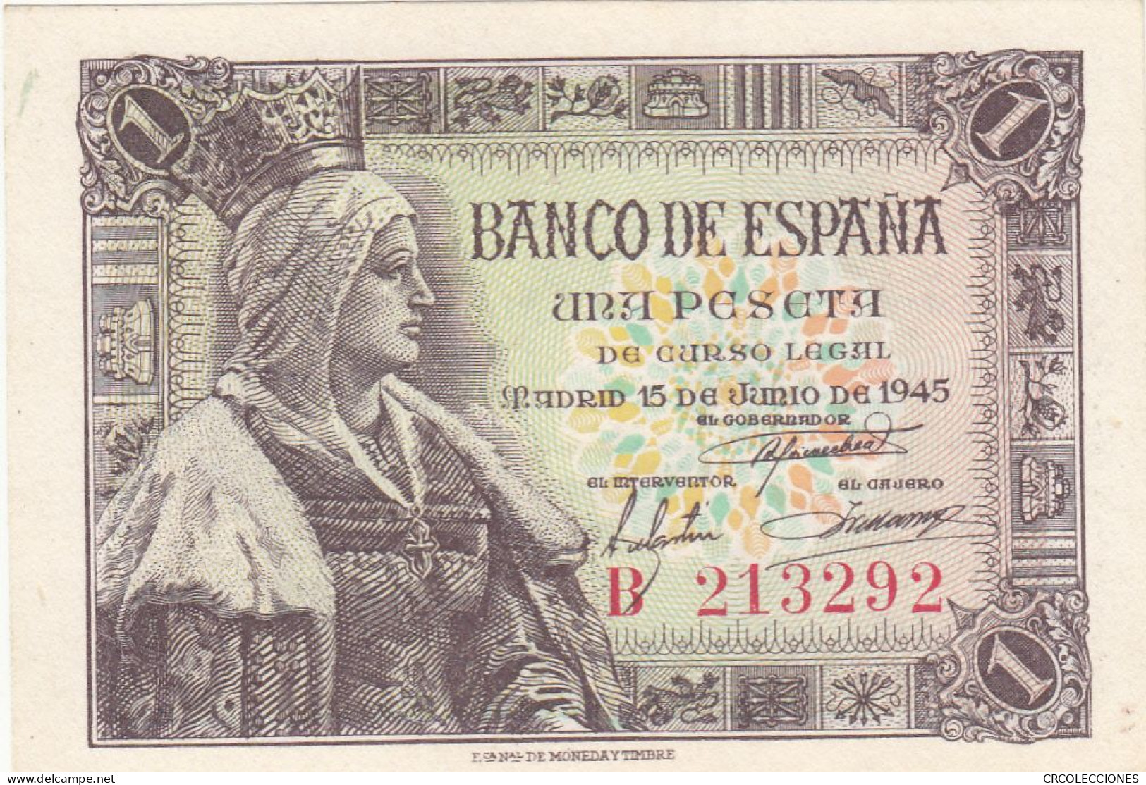 CRBS0769 BILLETE ESPAÑA 1 PESETA 1945 SIN CIRCULAR - 1-2 Pesetas