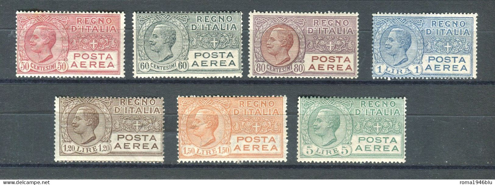 REGNO 1926-28 POSTA AEREA SOP.TI SERIE CPL. ** MNH - Correo Aéreo