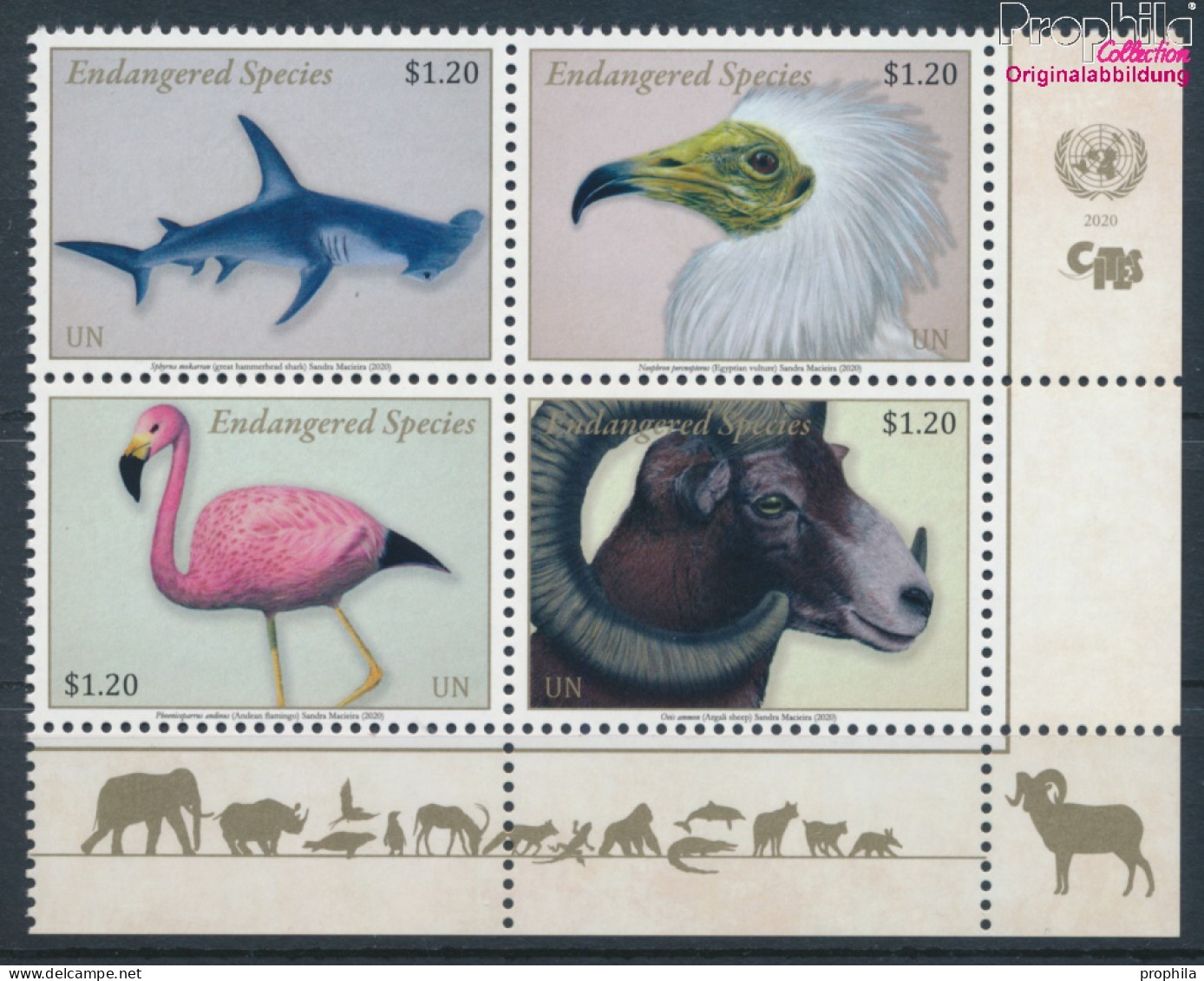 UNO - New York 1731-1734 Viererblock (kompl.Ausg.) Postfrisch 2020 Gefährdete Arten (10115331 - Unused Stamps