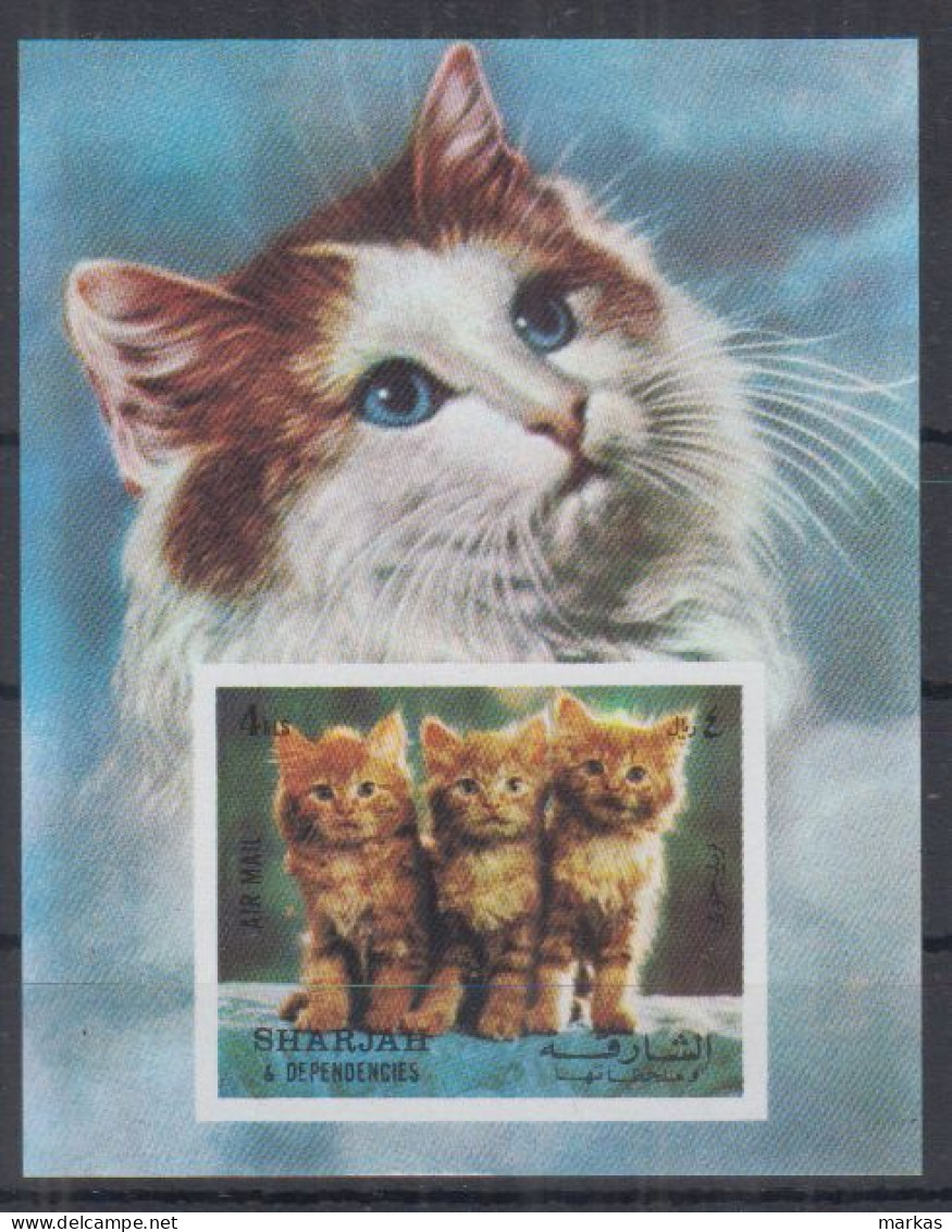 H13. Sharjah MNH 1972 Fauna - Animals - Cats - Imperf - Andere & Zonder Classificatie