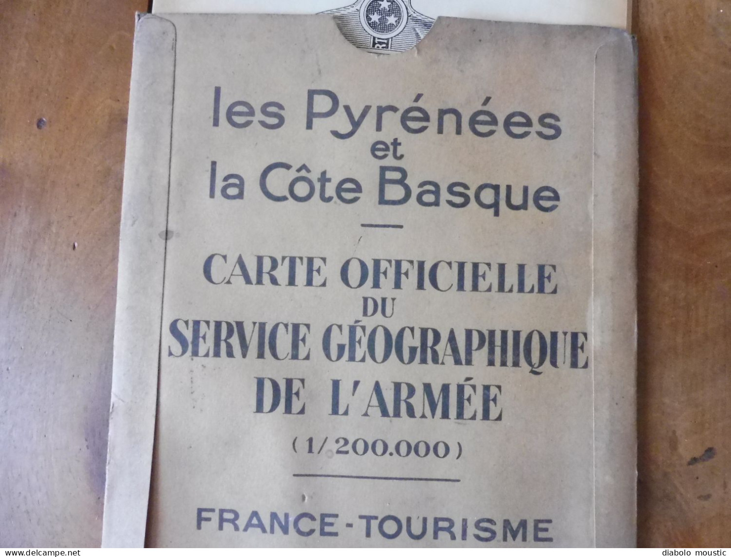 1928  Les Pyrénées et la Côte Basque : Carte officielle du service géographique de l'Armée par DUNLOP...Nombreuses pubs