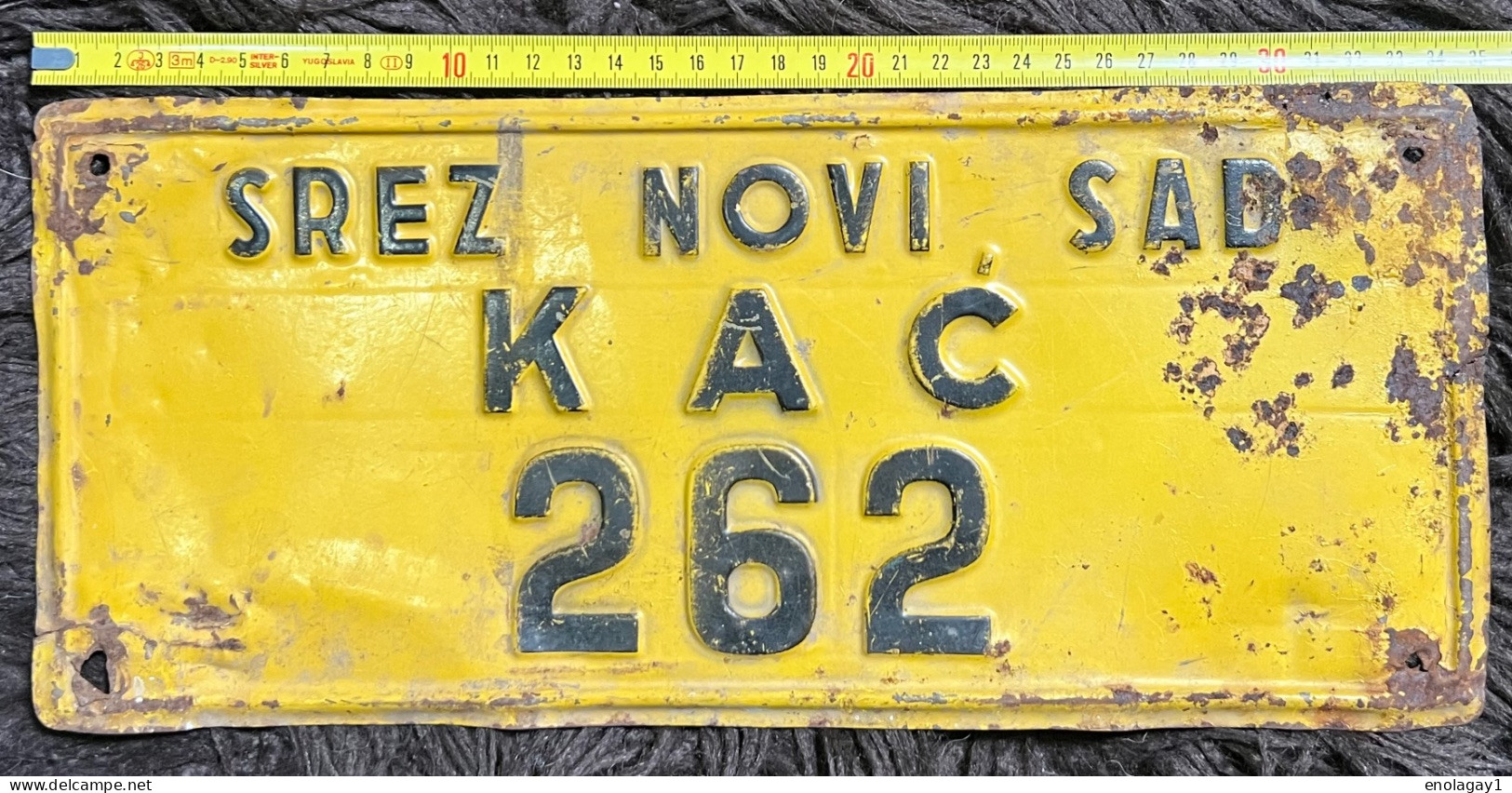 Yugoslav Car Plate Kingdom Of Yugoslavia Novi Sad Kac Post Vehicle35 - Plaques D'immatriculation