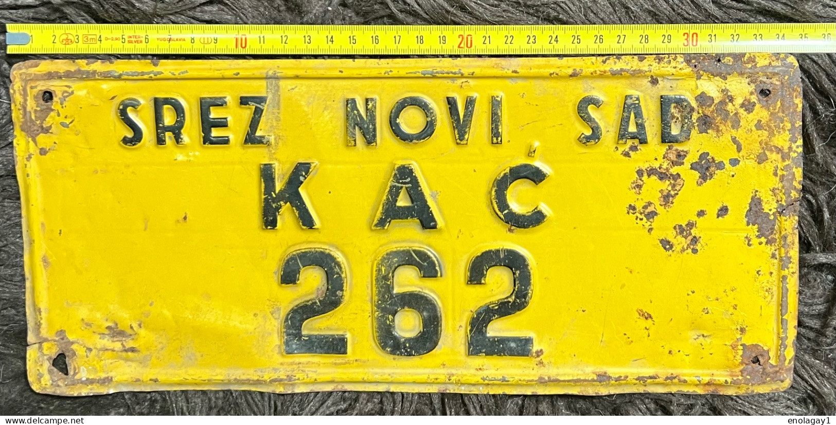 Yugoslav Car Plate Kingdom Of Yugoslavia Novi Sad Kac Post Vehicle35 - Placas De Matriculación