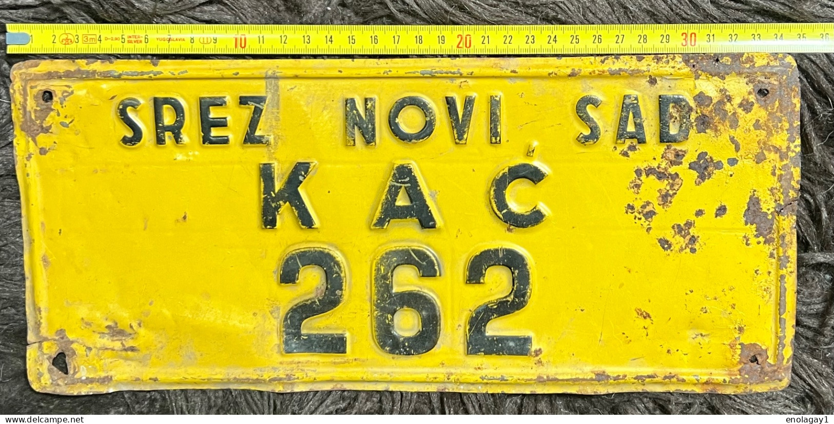 Yugoslav Car Plate Kingdom Of Yugoslavia Novi Sad Kac Post Vehicle35 - Plaques D'immatriculation