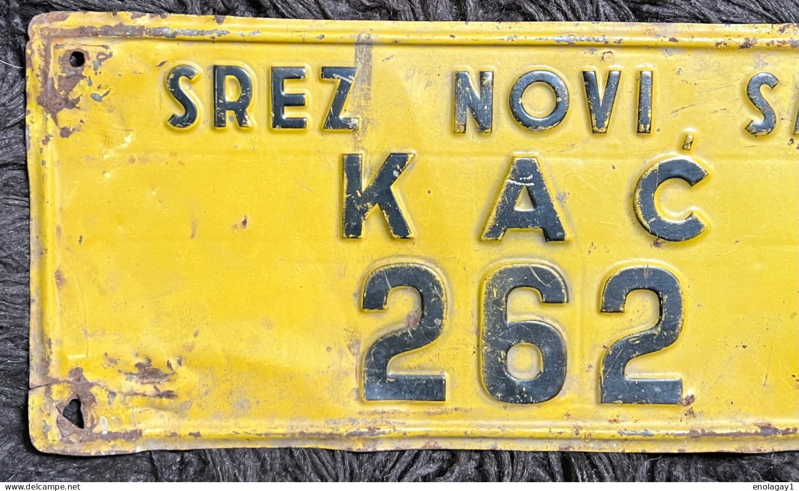 Yugoslav Car Plate Kingdom Of Yugoslavia Novi Sad Kac Post Vehicle35 - Plaques D'immatriculation