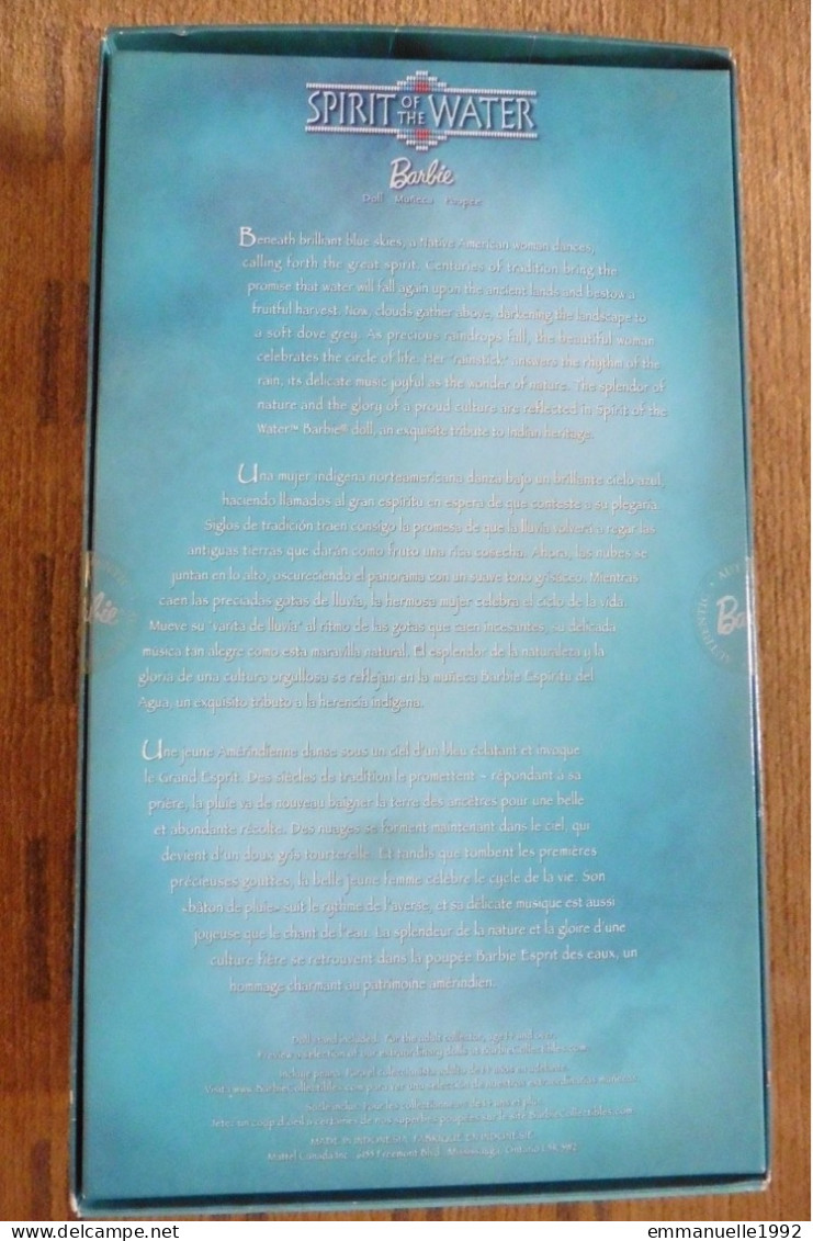 Barbie Spirit Of The Water Native Spirit Collection Second In A Series 2002 Mattel Indienne Américaine Native American - Barbie