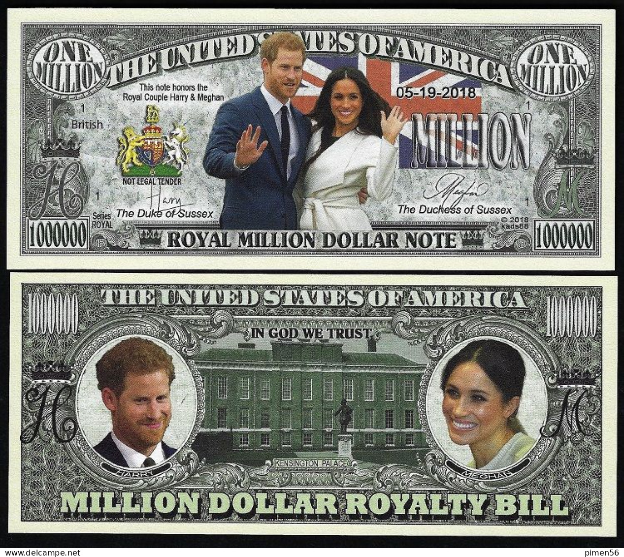 USA - FANTASY NOTE - ROYAL  WEDDING , HARRY & MEGHAN - UNC - Sonstige & Ohne Zuordnung