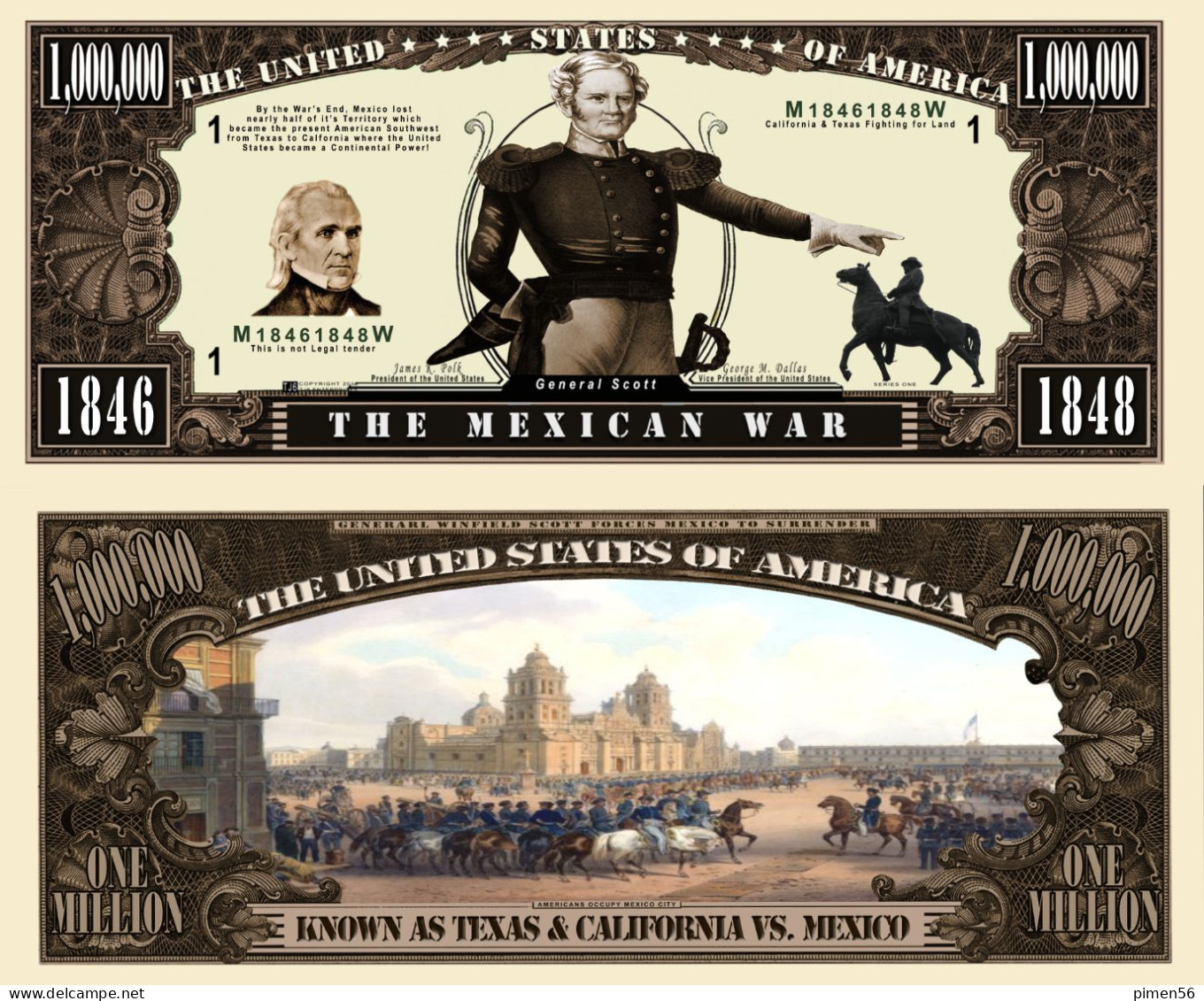 USA - FANTASY NOTE - THE  MEXICAN  WAR - UNC - Other & Unclassified