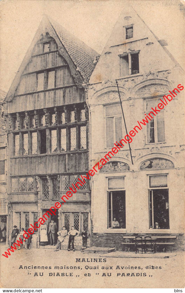 Malines - Anciennes Maisons Quai Aux Avoines Dites Au Diable Et Au Paradis - Mechelen - Malines