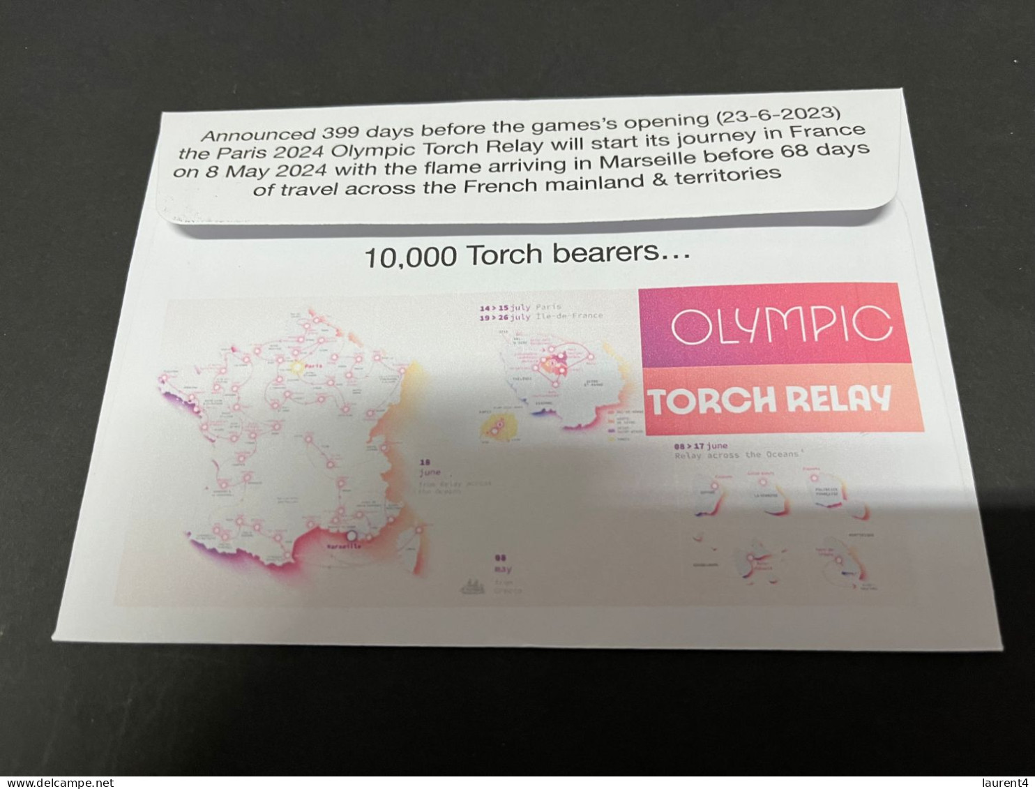 (4 R 37) 2024 Olympic Flame Route Announced 399 Days Ahead Of Games Opening (cow's Stamp) 23-6-2023 - Summer 2024: Paris