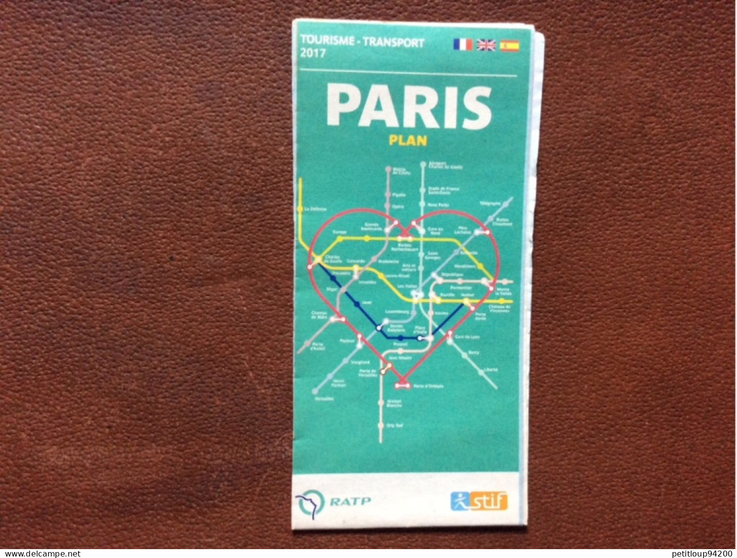 PLAN RATP  Tourisme Transport  PARIS Année 2017 - Europe