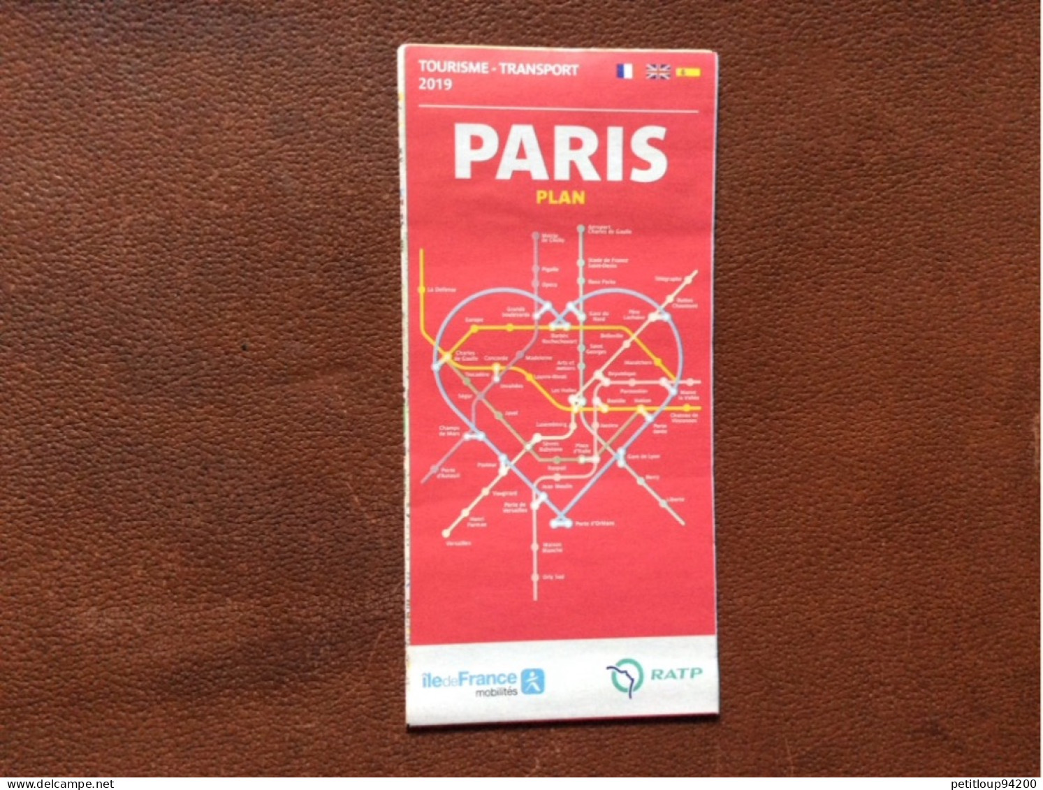 PLAN RATP  Tourisme Transport  PARIS Année 2019 - Europa