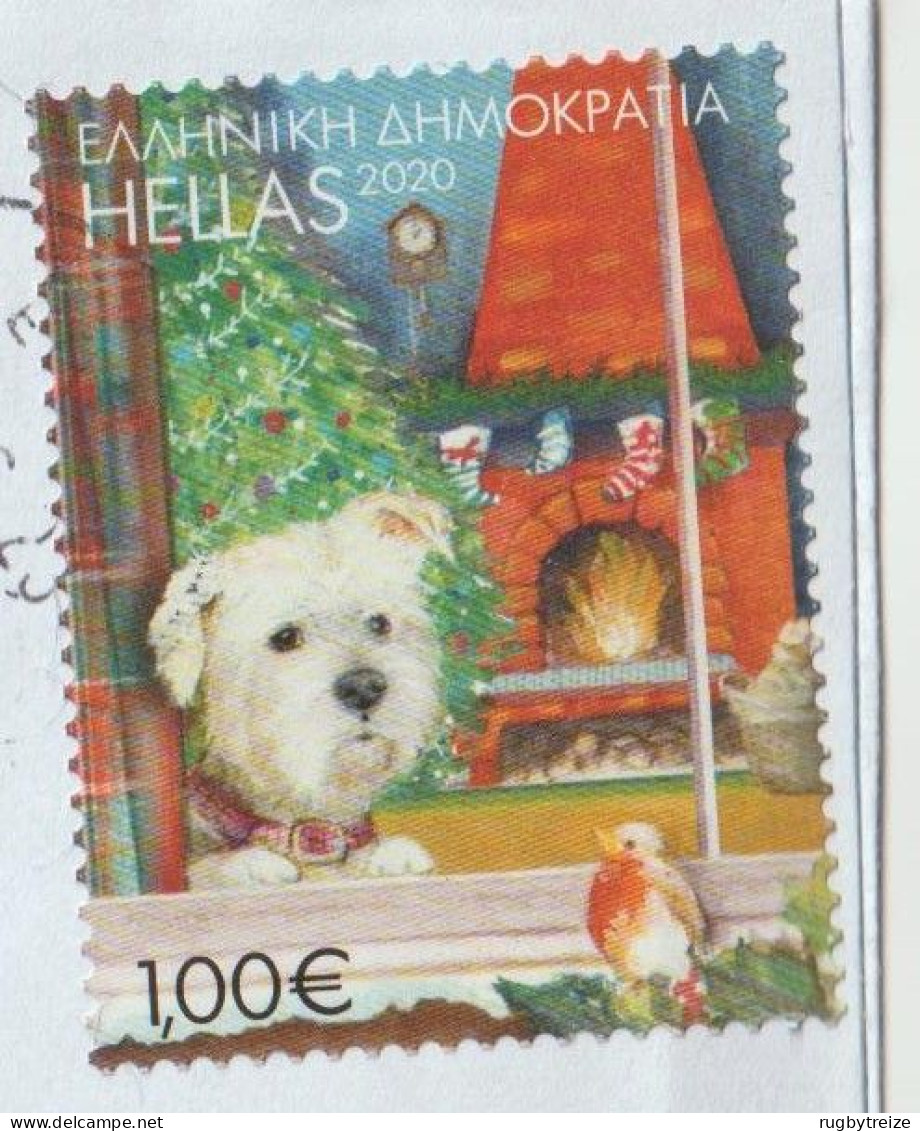 6769 Lettre Cover GRECE HELLAS GREECE DOG CHIEN NOEL - Storia Postale