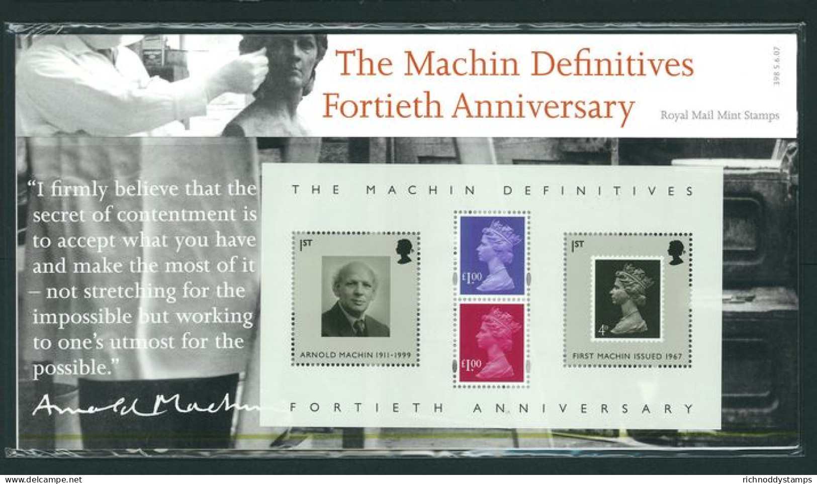 2007 40th Ann. Machin Presentation Pack. - Presentation Packs