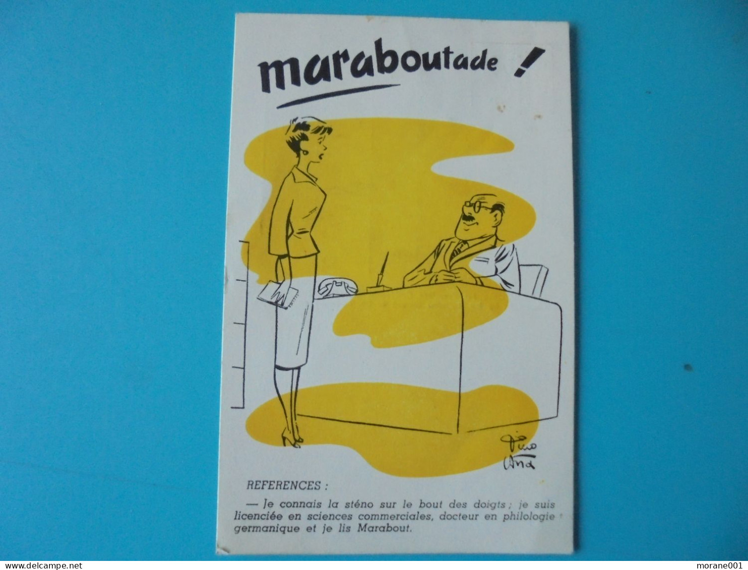 Carte Postale Maraboutade Dino Attanasio Marabout La Collection De Bob Morane H.Vernes - Marabout Junior