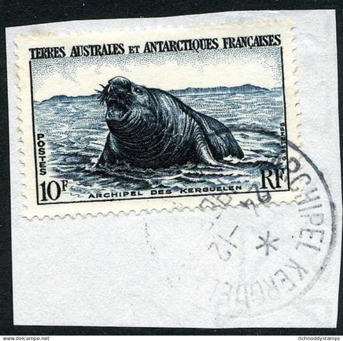 FSAT 1956-60 Elephant Seals Fine Used On Piece - Usados