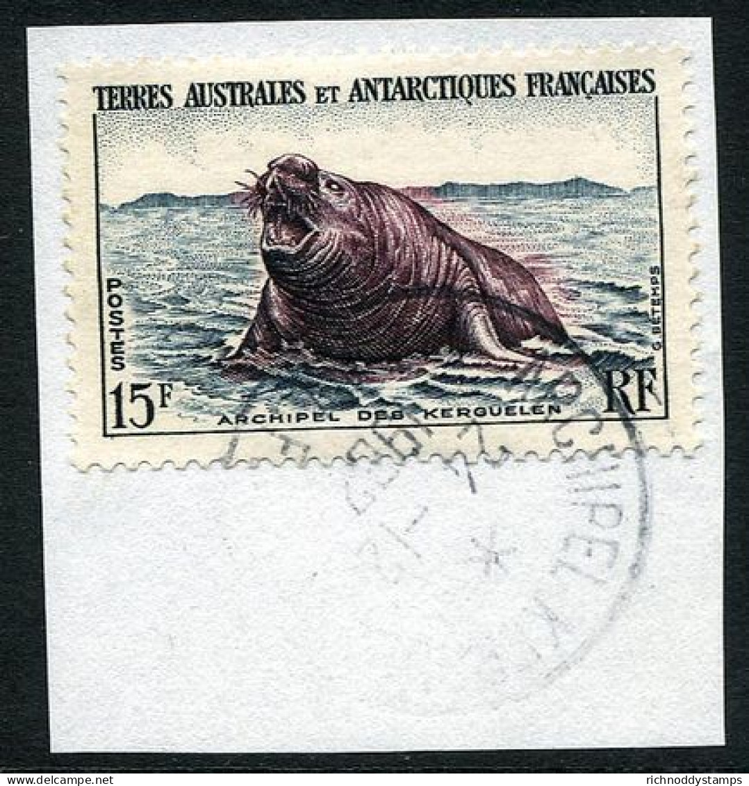 FSAT 1956-60 Elephant Seals Fine Used On Piece - Gebraucht