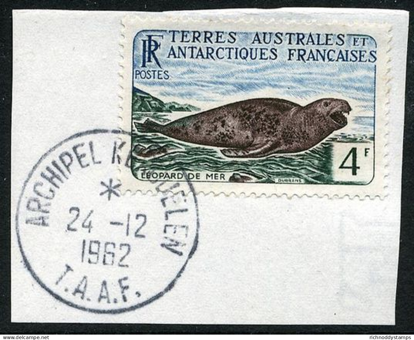 FSAT 1956-60 Leopard Seal Fine Used On Piece - Gebraucht