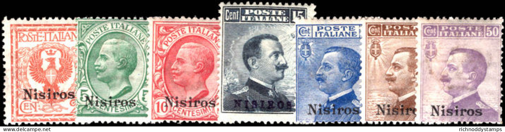 Nisiros 1912 Set Of Original Values Fine Lightly Mounted Mint. - Egeo (Nisiro)