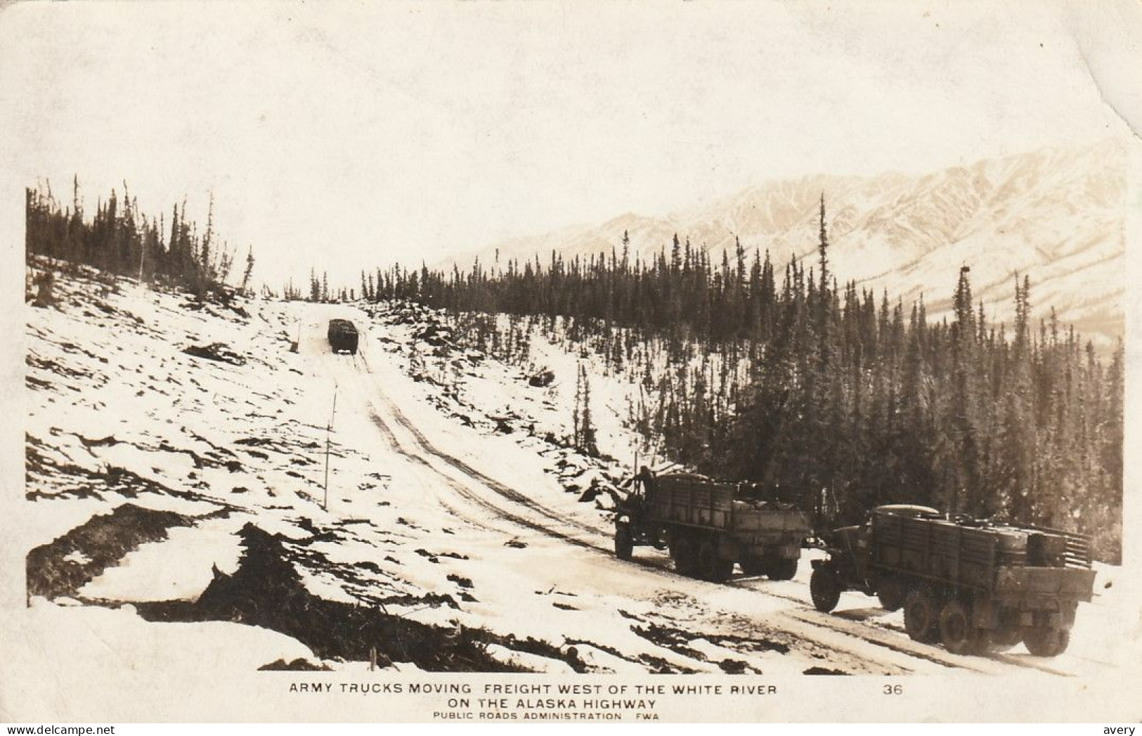 Army Trucks West Of The White River, Yukon On The Alaska Highway - Yukon