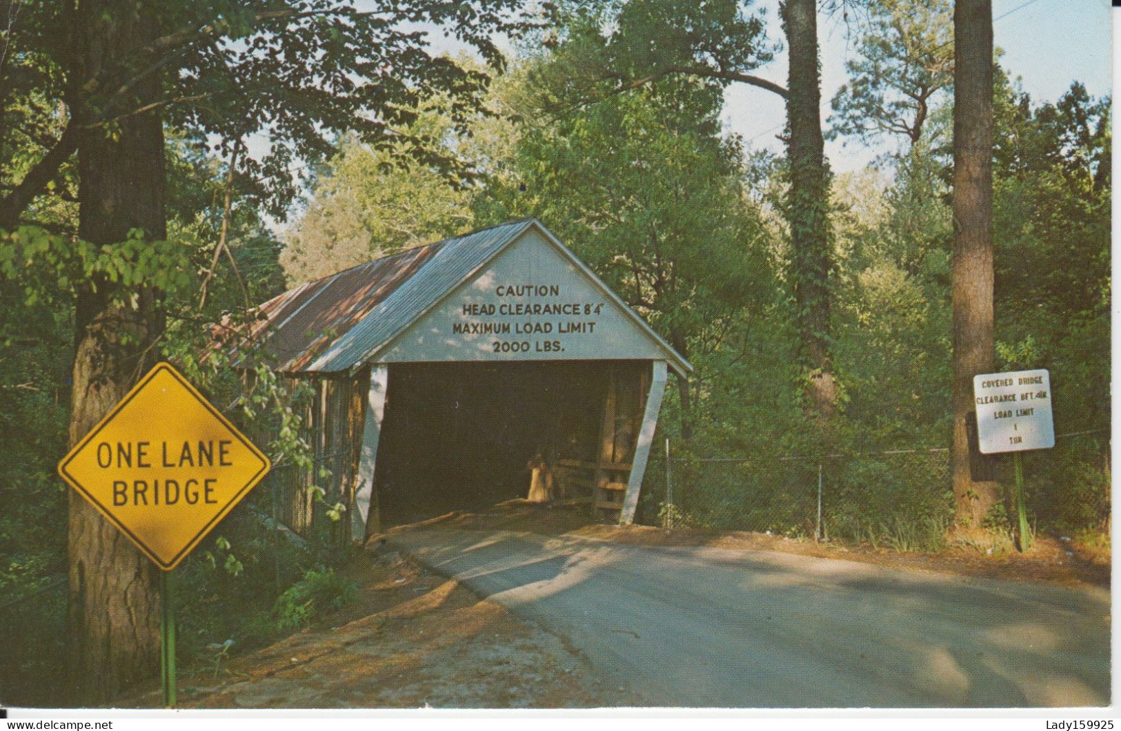 Ruffs Mills Covered Bridge Marietta- Smyrna Area Georgia USA. One Lane Bridge  Caution... Dirt Road 2scans - Marietta
