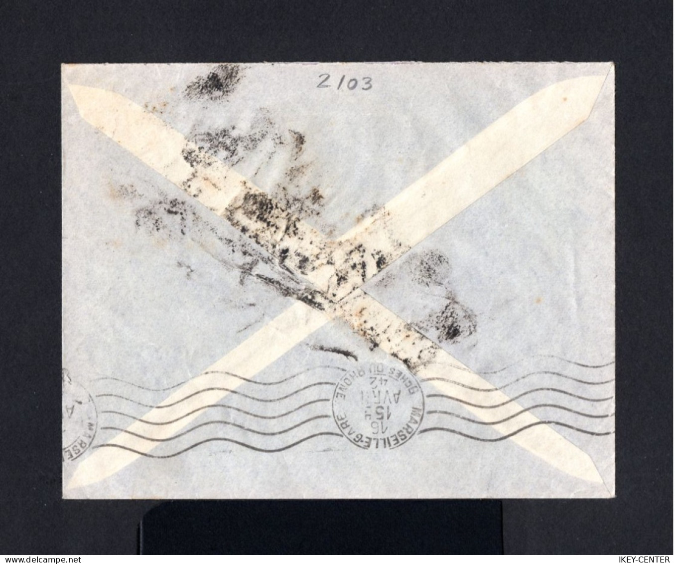 2103-FRENCH SUDAN-AIRMAIL COVER BAMAKO To MARSEILLE (france) 1934.WWII.ENVELOPPE AERIEN Soudan Français - Brieven En Documenten