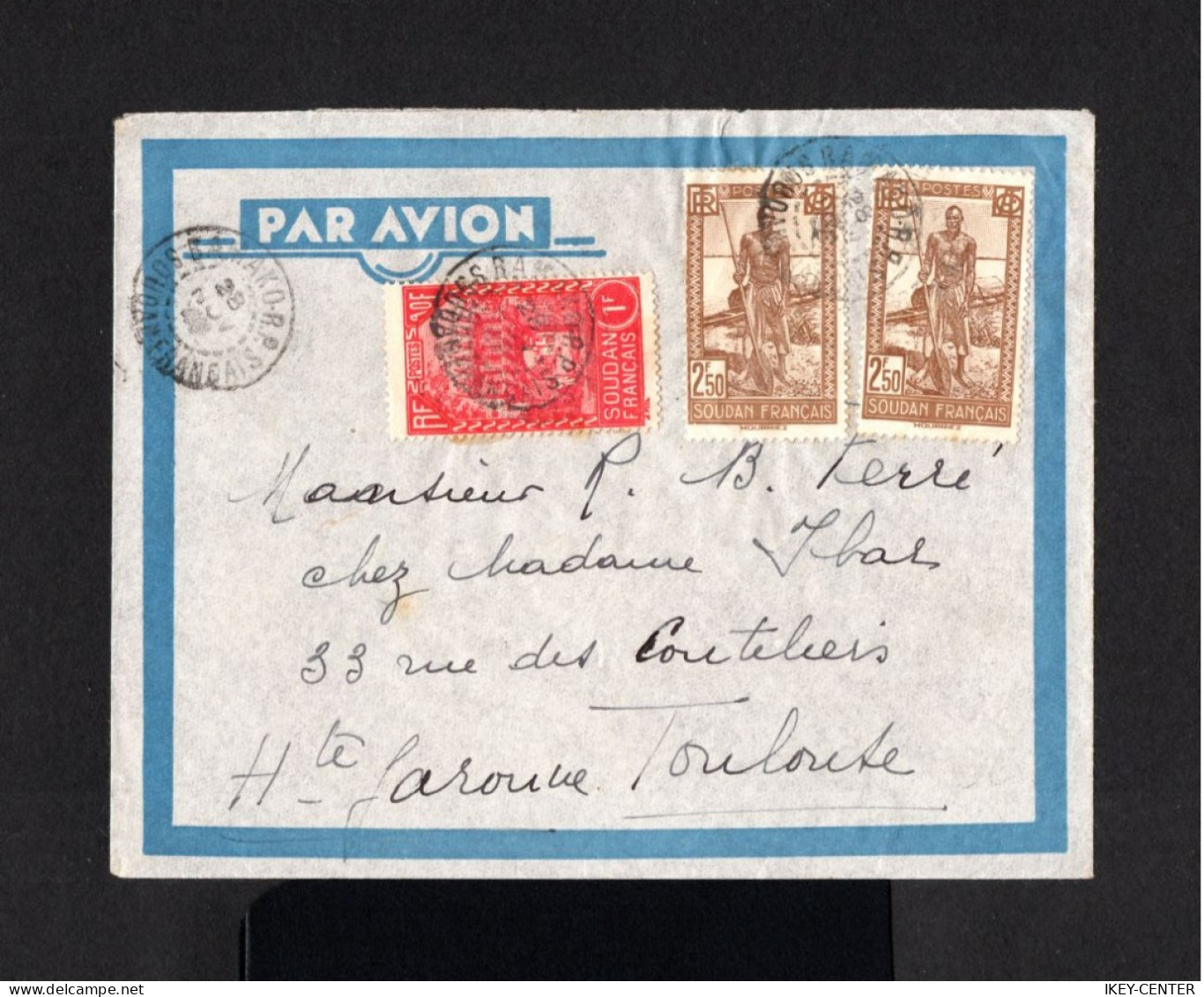 2102-FRENCH SUDAN-AIRMAIL COVER BAMAKO To TOULOUSE (france) 1942.WWII.ENVELOPPE AERIEN Soudan Français - Briefe U. Dokumente