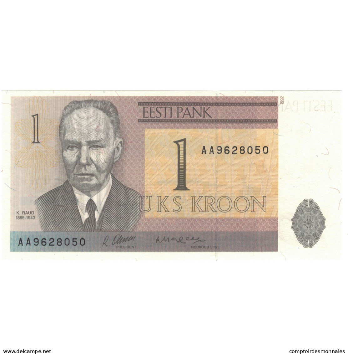 Billet, Estonia, 1 Kroon, 1992, NEUF - Estland