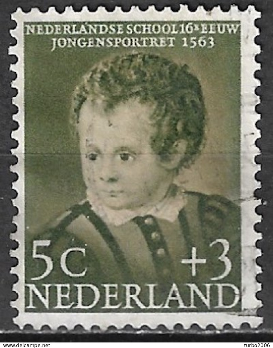 Plaatfout Wit Vlekje Boven AN Van NederlANd (zegel 44) In 1956 Kinderzegel 5 + 3 Ct Groen NVPH 684 PM 1 - Variétés Et Curiosités
