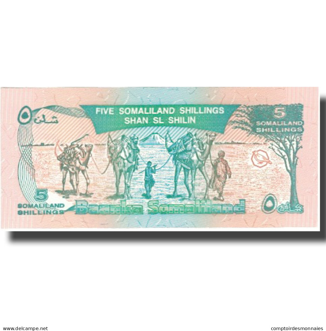 Billet, Somaliland, 5 Shillings = 5 Shilin, KM:1a, NEUF - Somalia